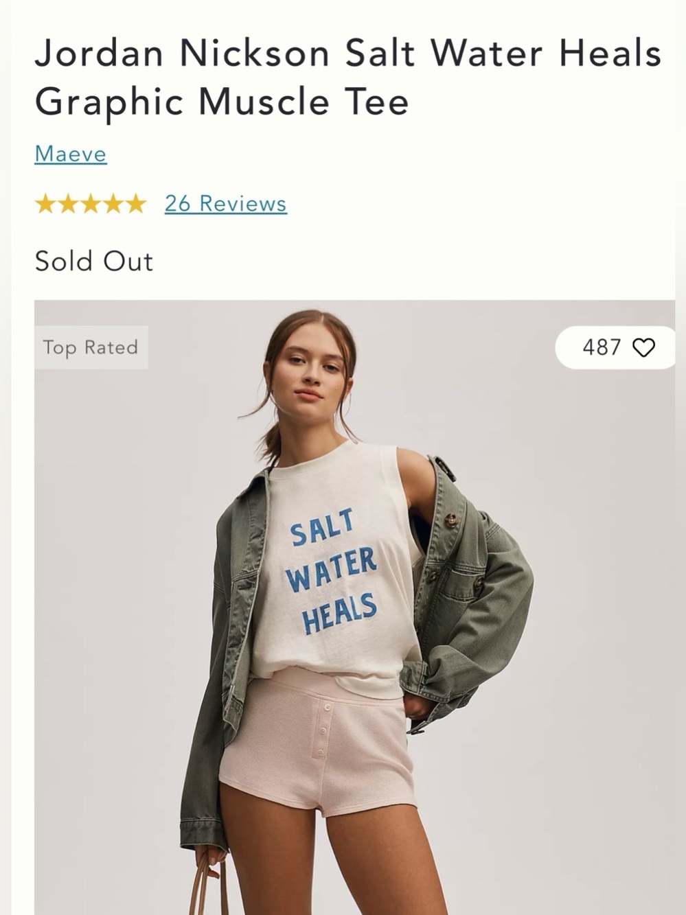 Anthropologie Jordan Nickerson Graphic Muscle Tank. Size Small.